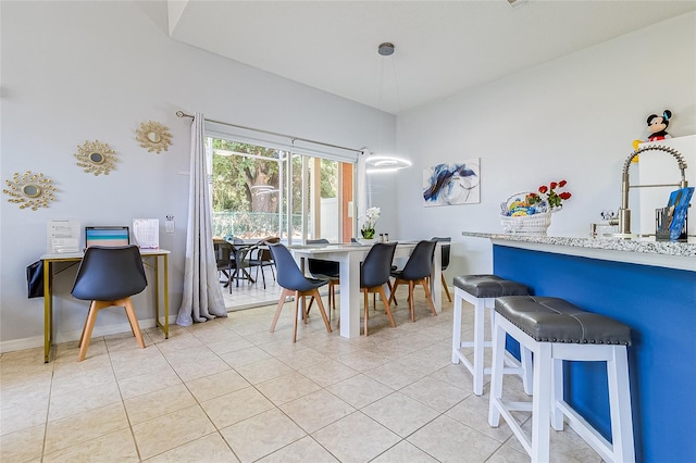 view of tiled dining space