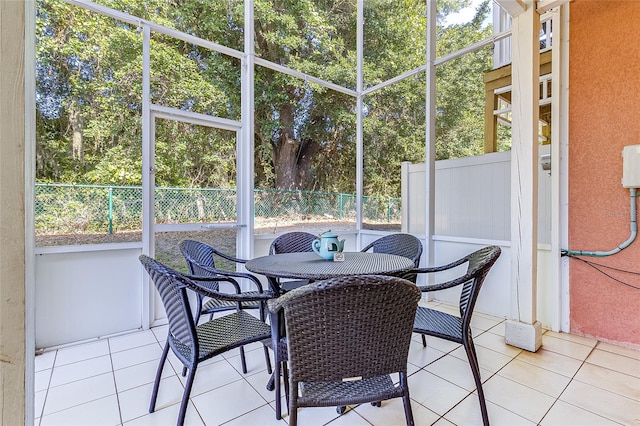 view of sunroom