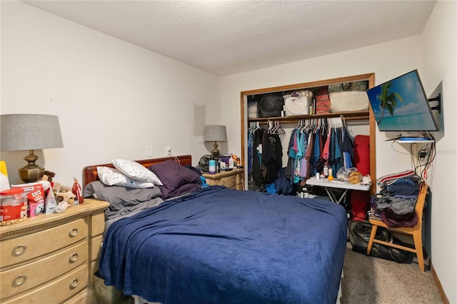 carpeted bedroom featuring a closet