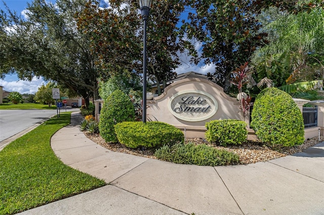 view of community sign