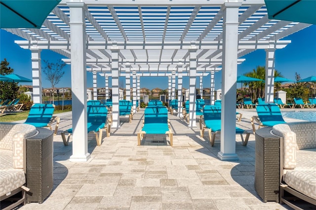 view of patio with a pergola