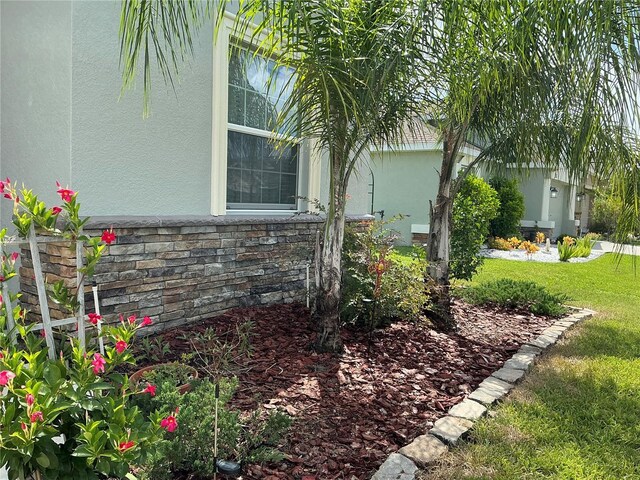 view of home's exterior with a yard