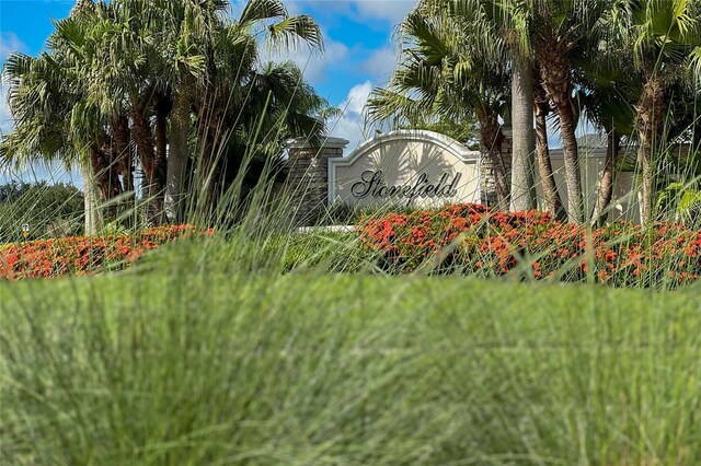 view of community sign