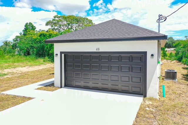 garage with cooling unit