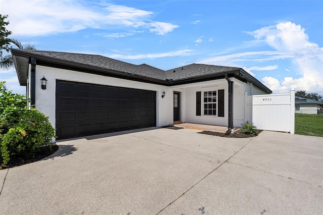 view of front of house with a garage