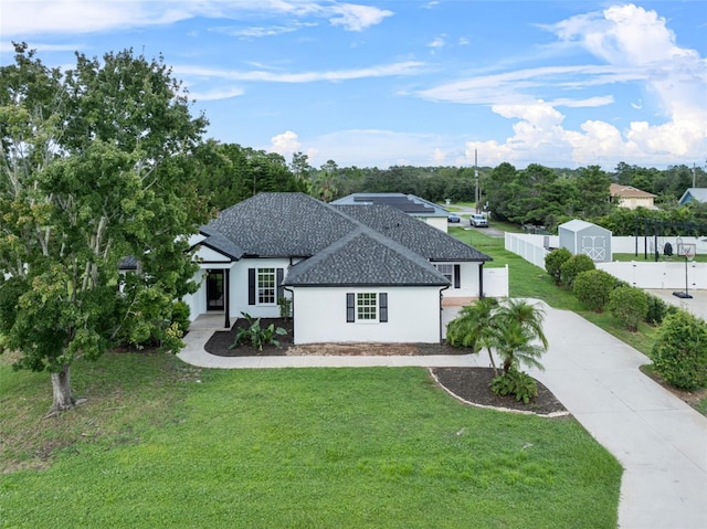 view of front of home with a front yard