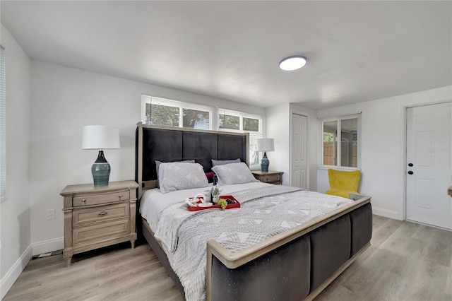 bedroom featuring light hardwood / wood-style flooring