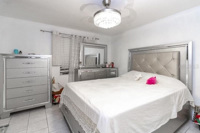 view of tiled bedroom