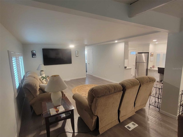 living room featuring hardwood / wood-style flooring