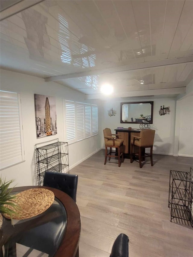 dining area featuring hardwood / wood-style flooring