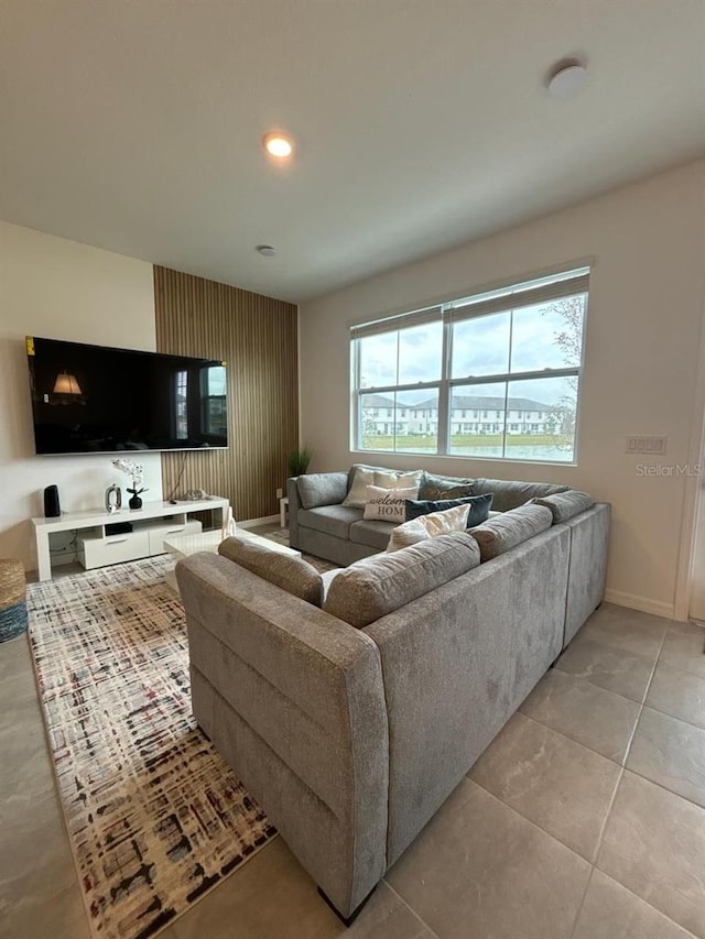 view of tiled living room