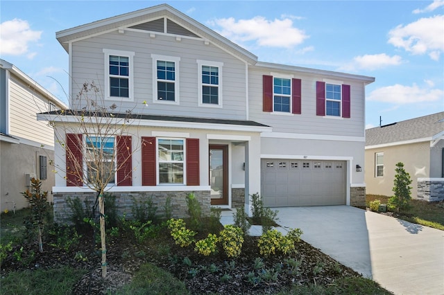 view of front of house featuring a garage