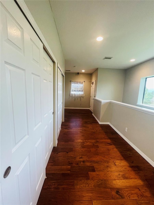 hall featuring dark hardwood / wood-style floors