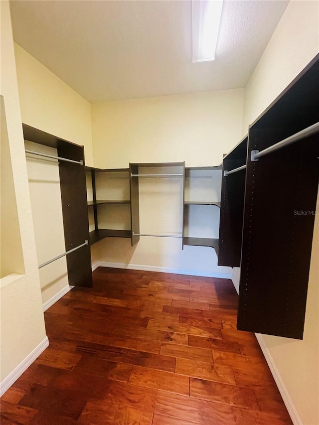 spacious closet with hardwood / wood-style flooring