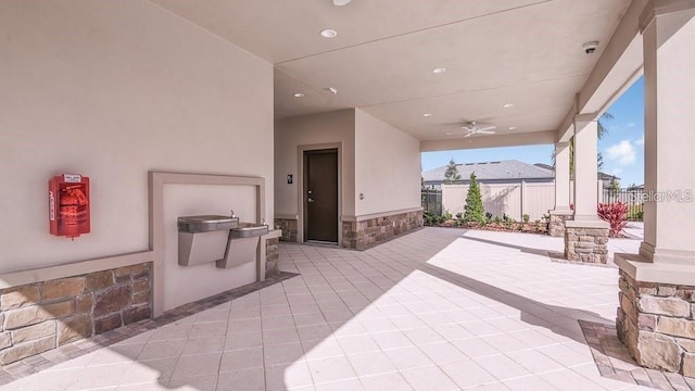 view of patio / terrace with ceiling fan