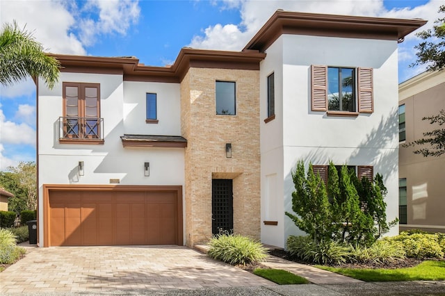 view of front of house with a garage