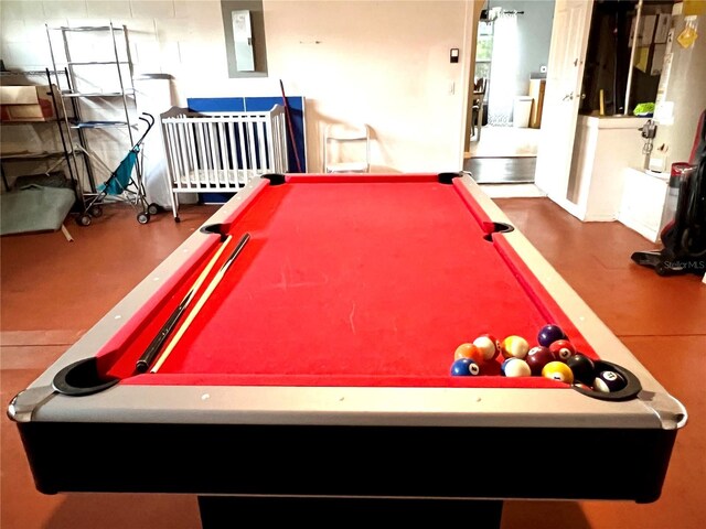 2556 Bear Creek Ct, Kissimmee, FL 34747 - playroom featuring pool table and electric panel