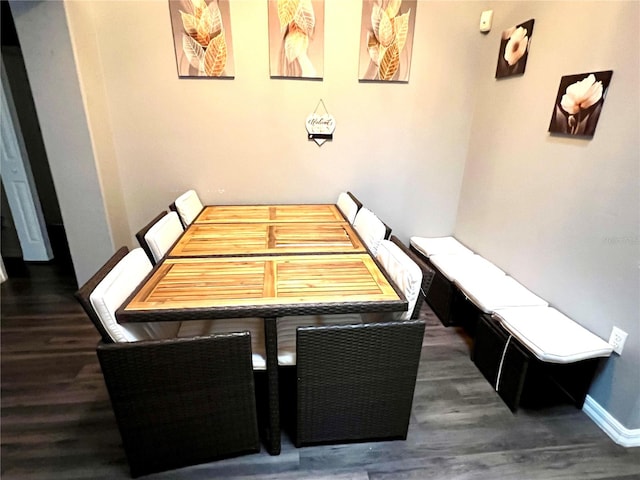 dining space featuring dark hardwood / wood-style flooring