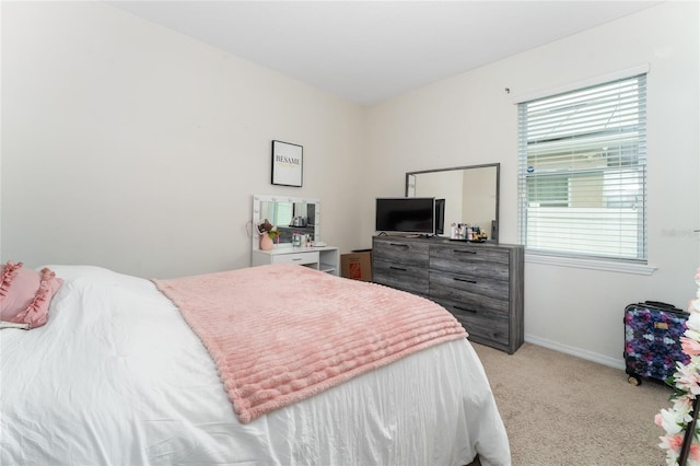 carpeted bedroom with multiple windows