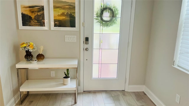 entryway featuring light hardwood / wood-style floors