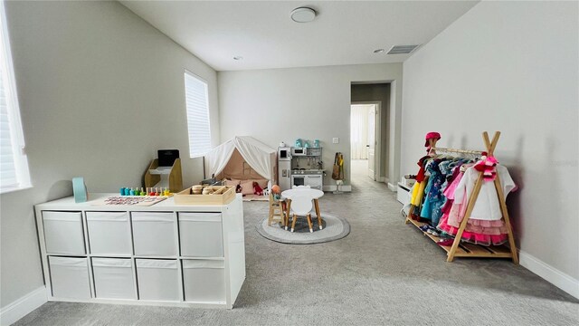 playroom with carpet floors