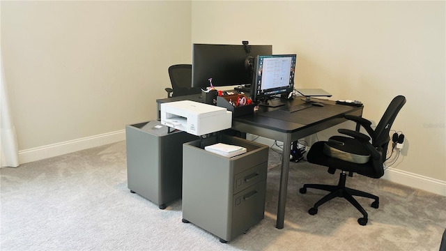 view of carpeted office space