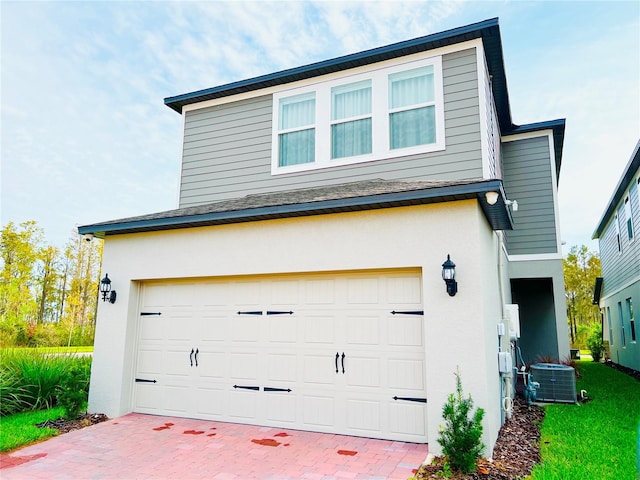 garage with central AC