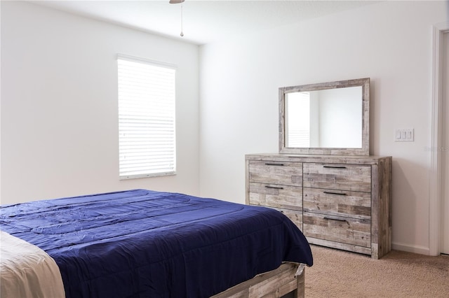 carpeted bedroom featuring multiple windows