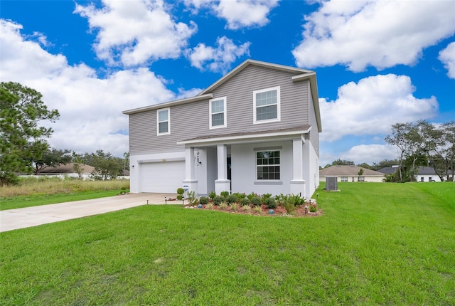 view of front of house with a front yard and a porch