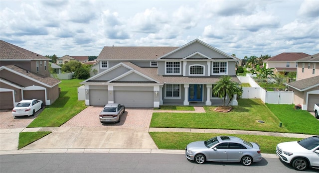 view of front of home featuring a front lawn