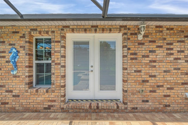 view of exterior entry with french doors