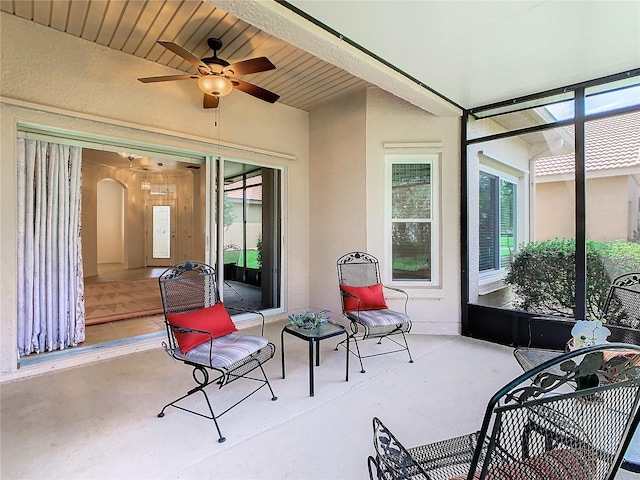 view of patio with ceiling fan