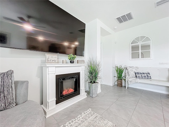 view of tiled living room