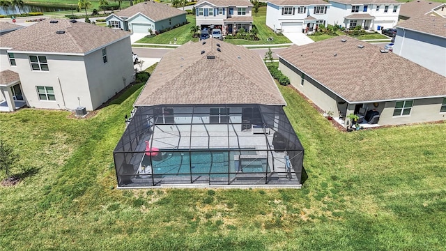 bird's eye view with a residential view
