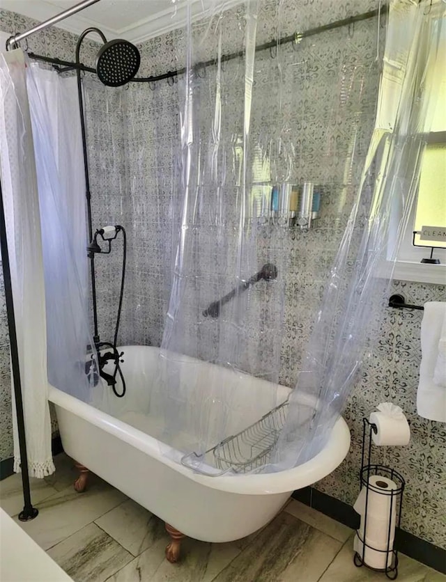 bathroom with a bath