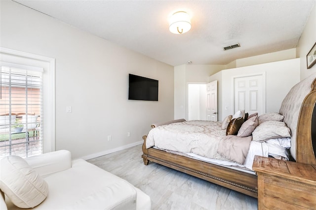 bedroom with a textured ceiling