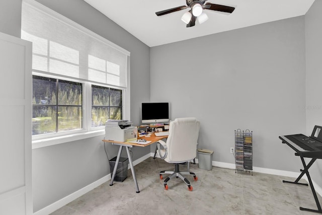 office with ceiling fan