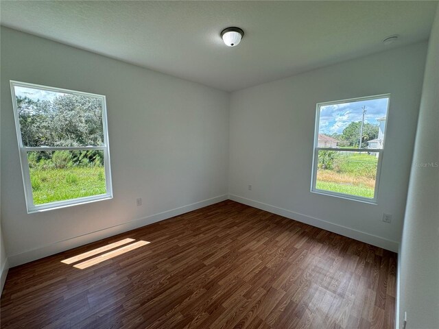 empty room featuring dark wood-type flooring