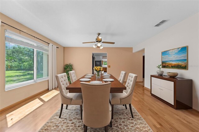 1775 Sundance Dr, Saint Cloud, FL 34771 - dining space with light wood-type flooring, baseboards, and ceiling fan