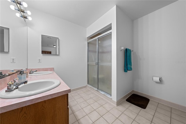 1775 Sundance Dr, Saint Cloud, FL 34771 - full bathroom with a stall shower, tile patterned flooring, and baseboards
