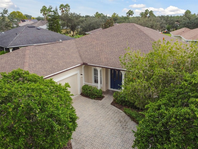 view of front of house with a garage