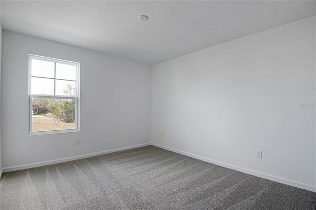 empty room featuring carpet floors and a textured ceiling