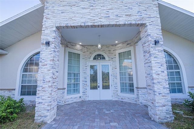 view of exterior entry with french doors