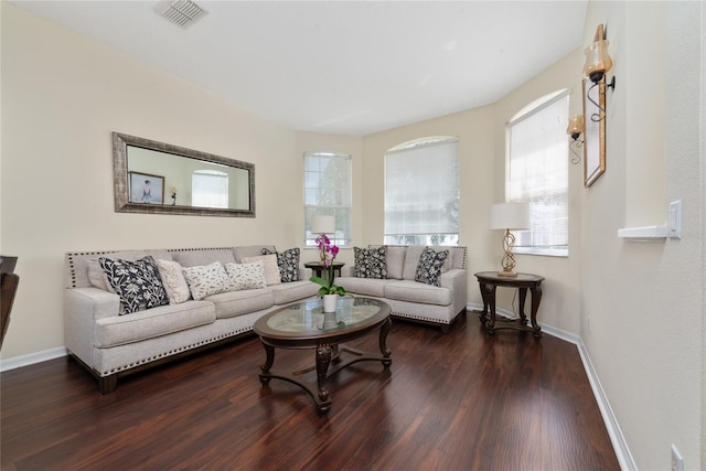 living room featuring hardwood / wood-style flooring