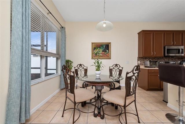 view of tiled dining room