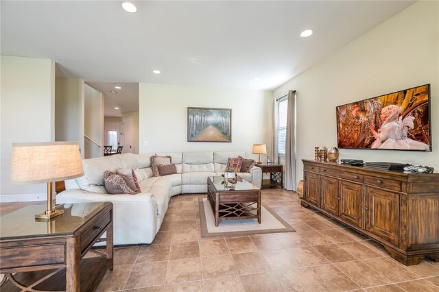 view of tiled living room