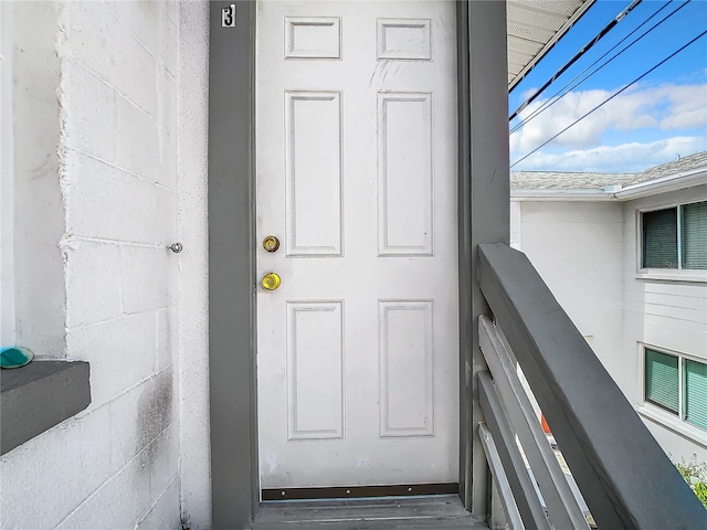 view of doorway to property