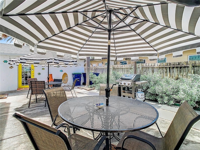 view of patio / terrace with a grill