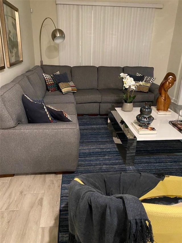 living room with wood finished floors