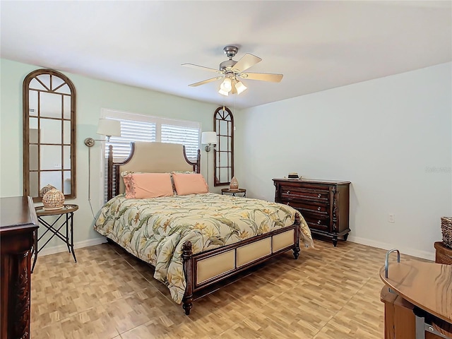 205 Bell Tower Xing W, Kissimmee, FL 34759 - bedroom featuring a ceiling fan and parquet flooring